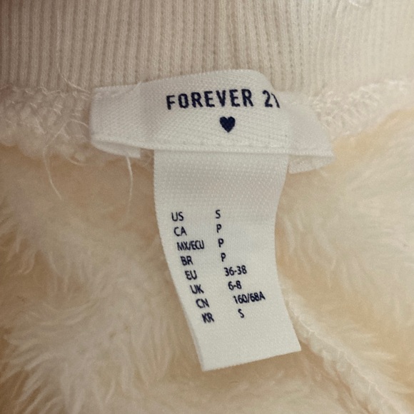 Aerie forever 21 fuzzy sherpa plush fleece cream white shorts - Picture 11 of 11
